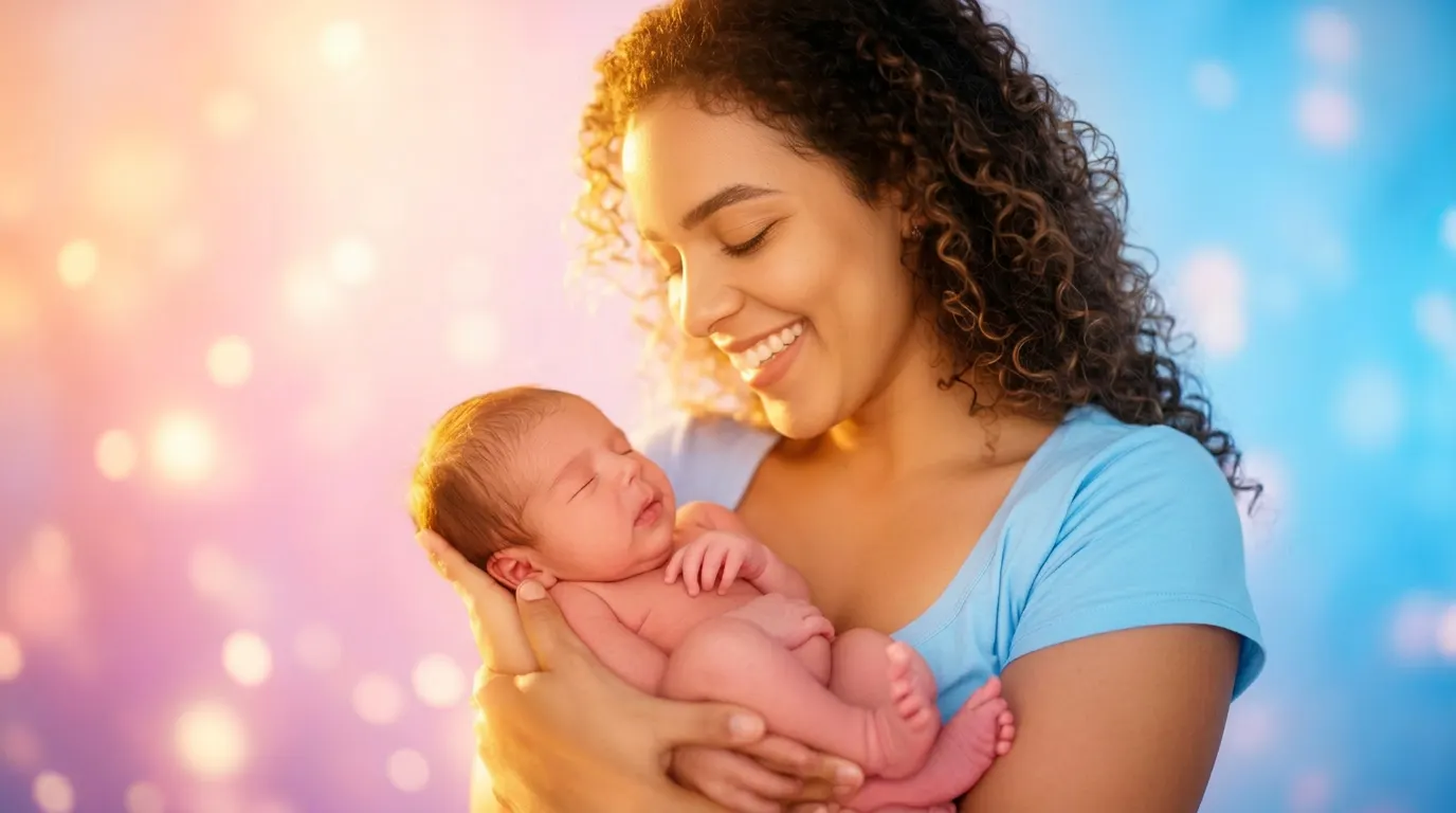 Mãe segurando um bebê
